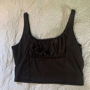 ruched cropped tank top 